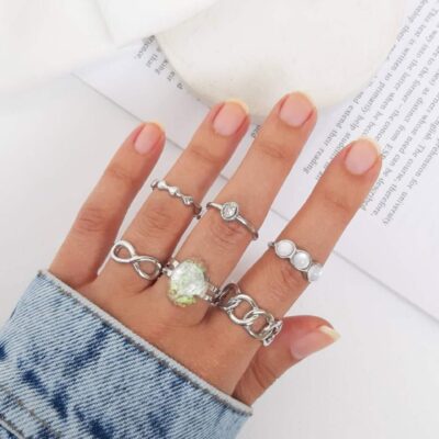 پک انگشتر نقره‌ای مدل بی‌نهایت