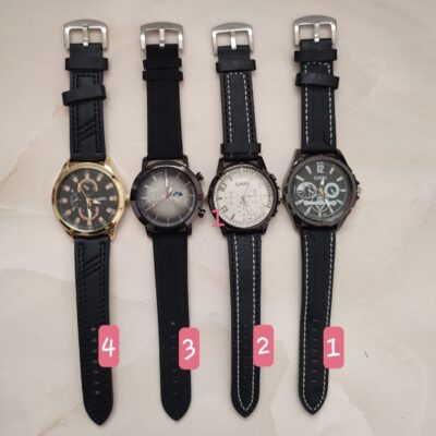 ساعت اقتصادی بند چرم مشکی مردانه