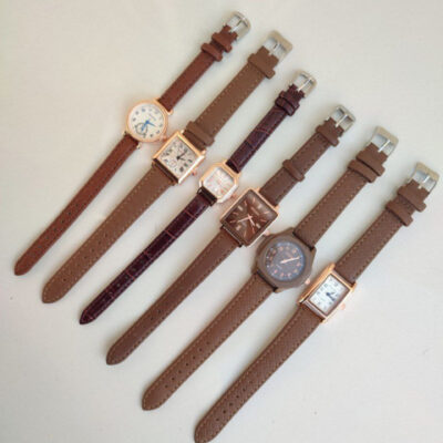 ساعت اولیجیا بند چرمی قهوه ای